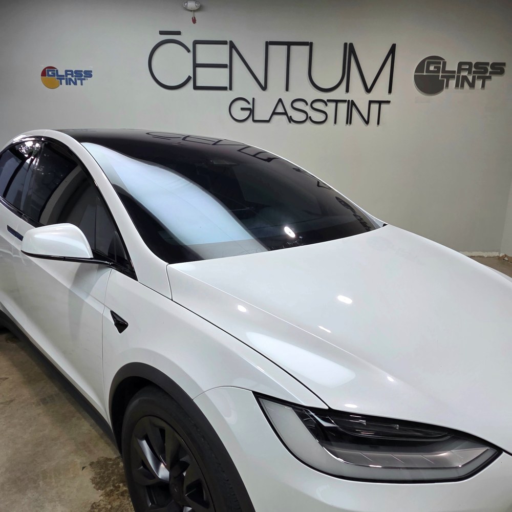 Finished Tesla Model X premium window tint by Centum Glasstint Duluth GA