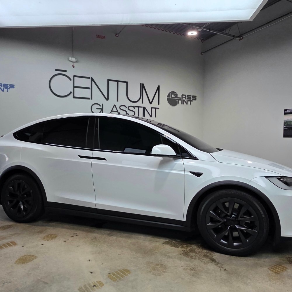 Finished Tesla Model X premium window tint by Centum Glasstint Duluth GA