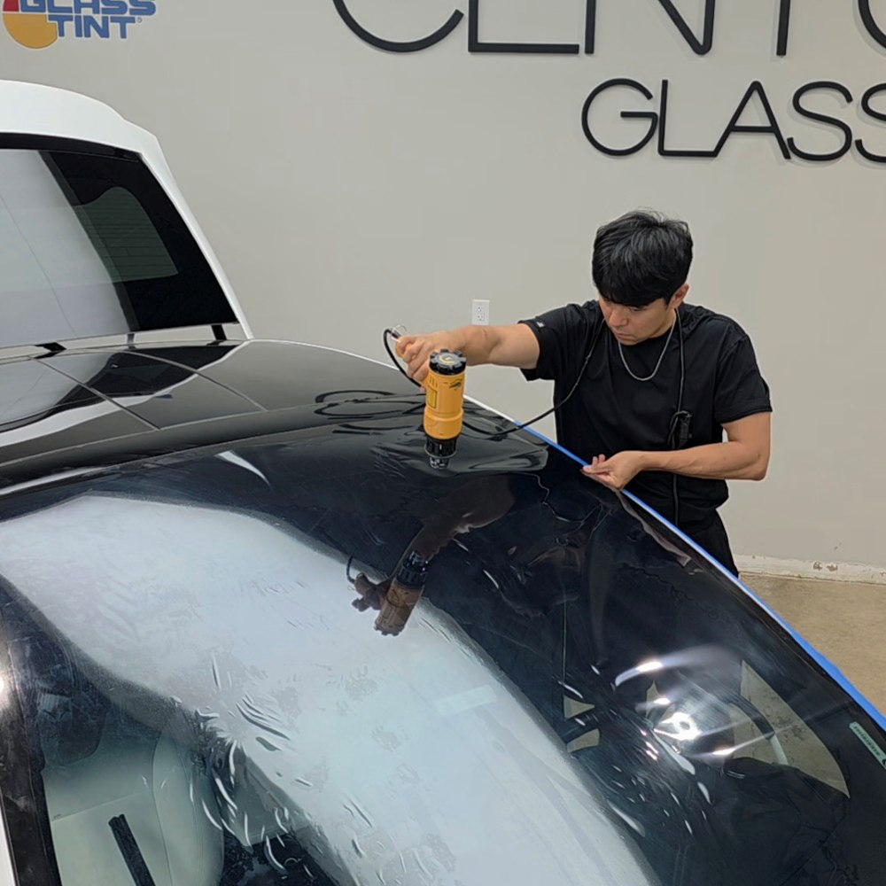 Tesla Model X one-piece windshield tint