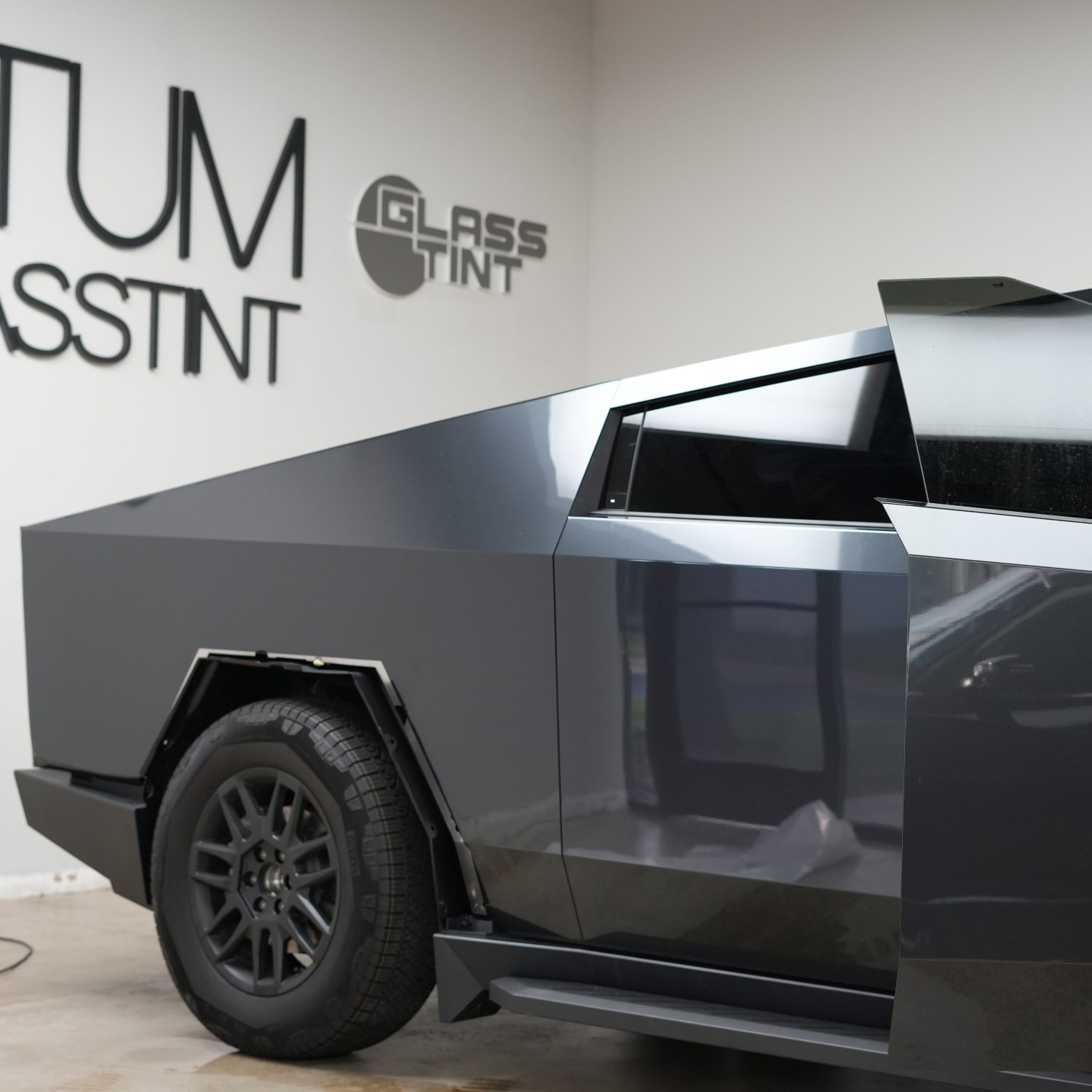 Premium high gloss Porsche Volcano Grey Metallic Cybertruck Color PPF with OEM plus factory finish