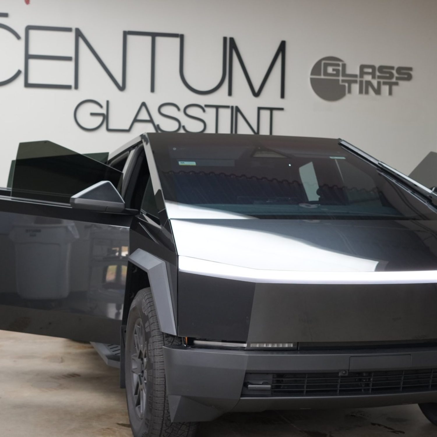 Porsche Volcano Grey Metallic Tesla Cybertruck featuring premium Color PPF and factory inspired finish in Atlanta GA